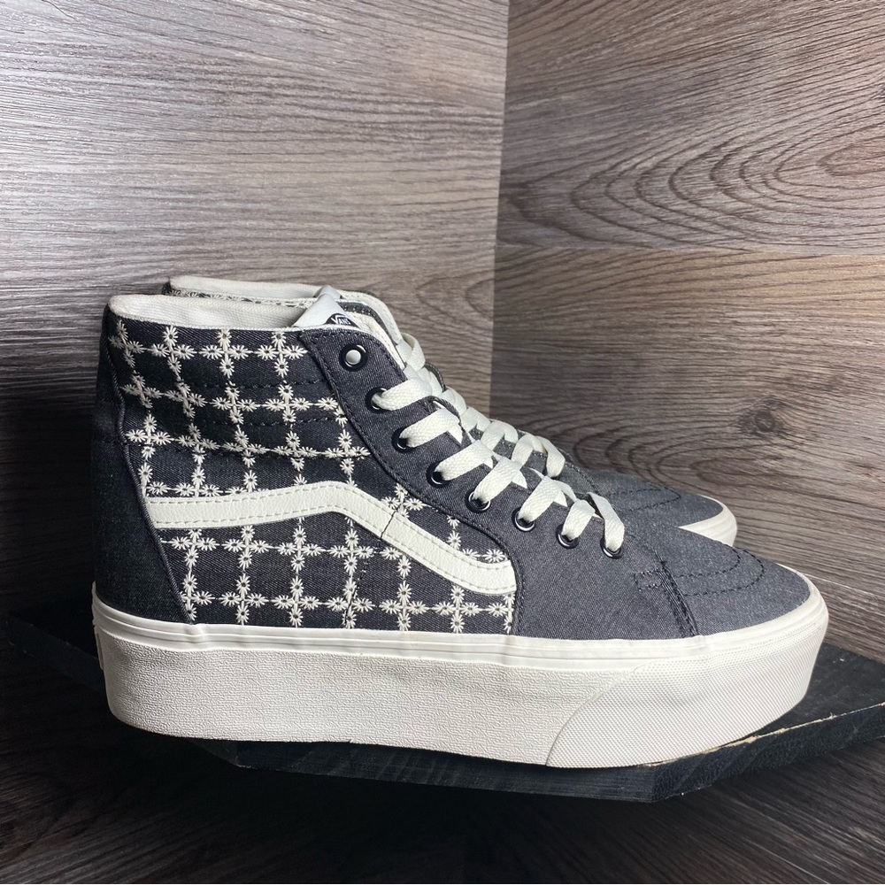 Vans sk8 hi tapered stackform platform grey denim